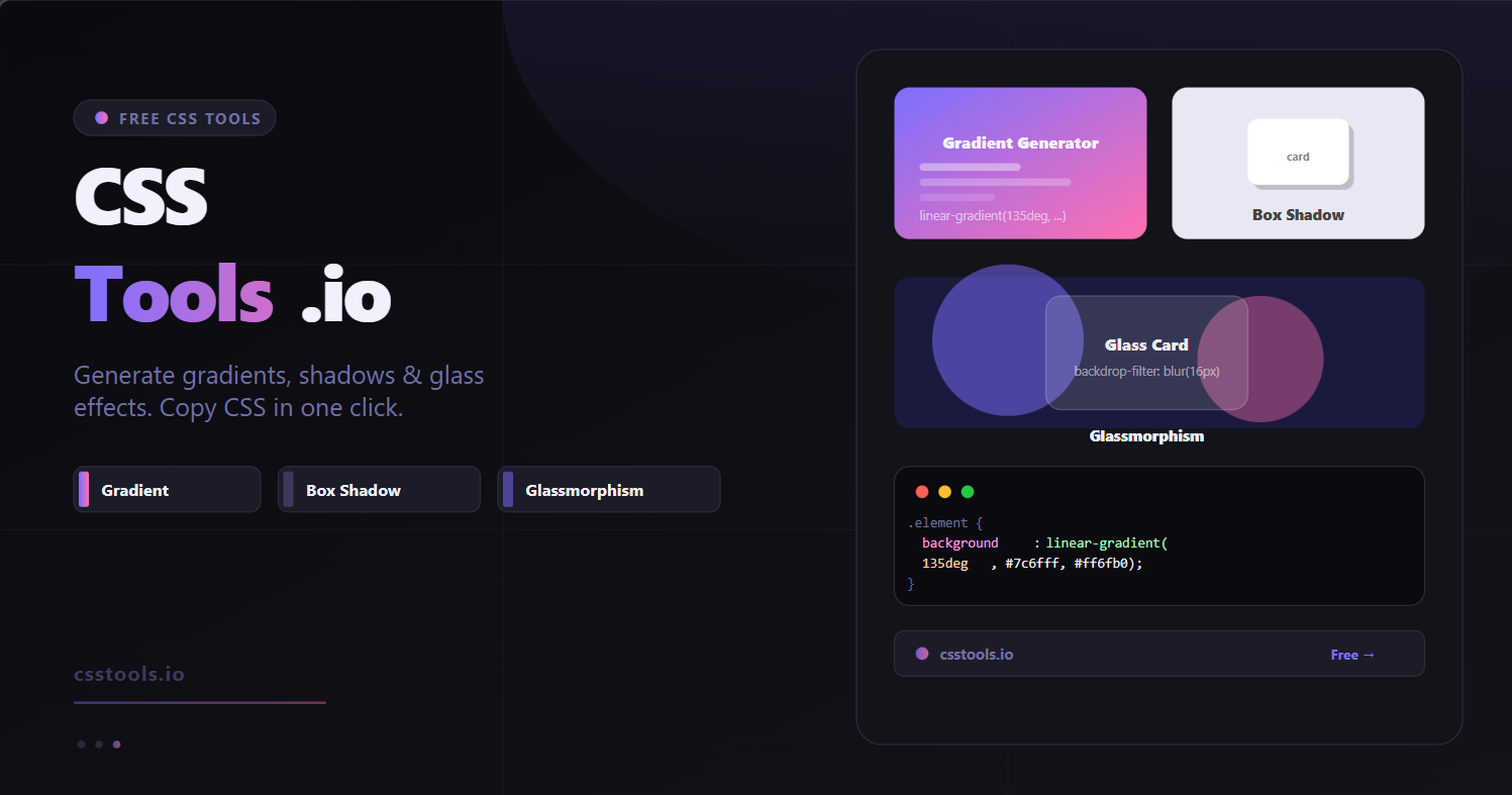 CSS Glassmorphism Generator – Frosted Glass | CSSTools.io